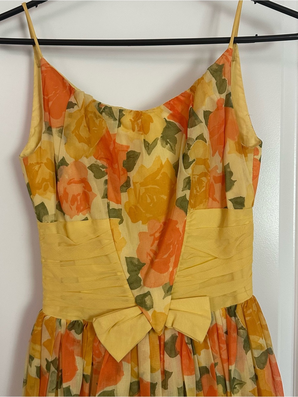 Vintage Yellow and Orange Fit and Flare Dress - Picture 3 of 5